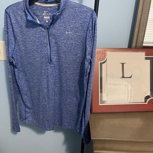 Nike Heathered Blue Quarter-Zip Top